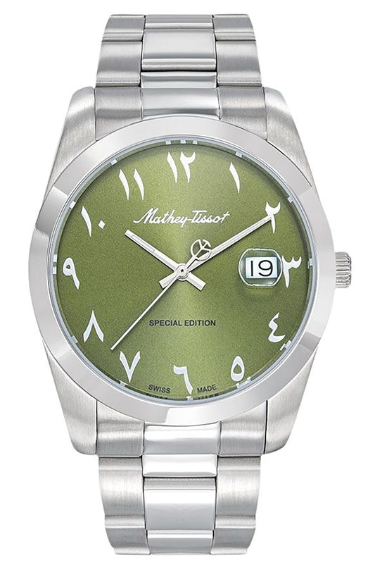 Mathey-Tissot Mathy Orient Special Edition Edelstahl Gr?nes Zifferblatt Quarz H450APEV Herrenuhr