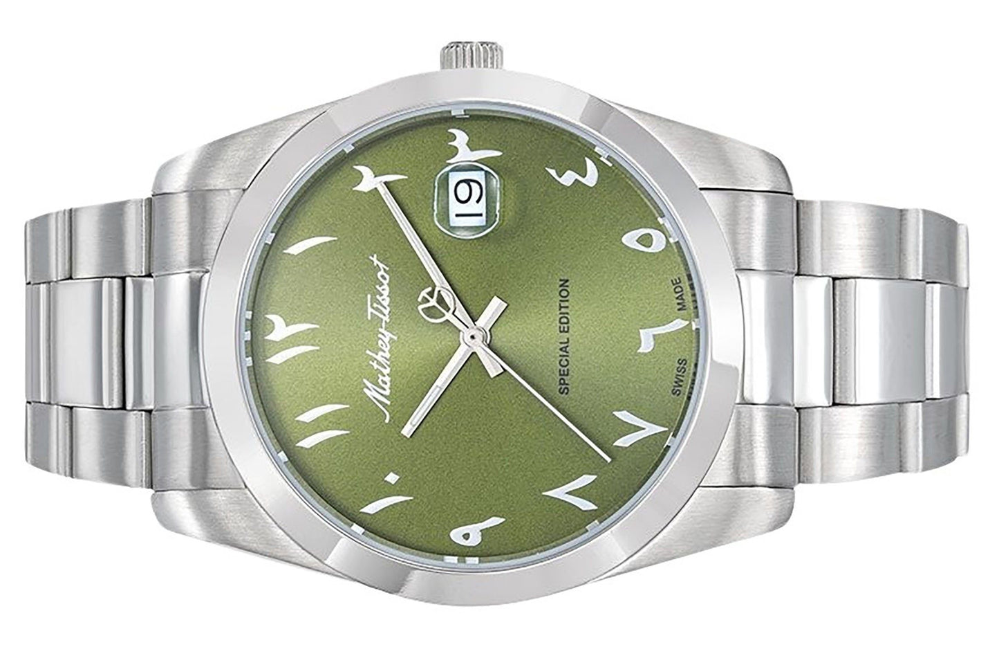Mathey-Tissot Mathy Orient Special Edition Edelstahl Gr?nes Zifferblatt Quarz H450APEV Herrenuhr