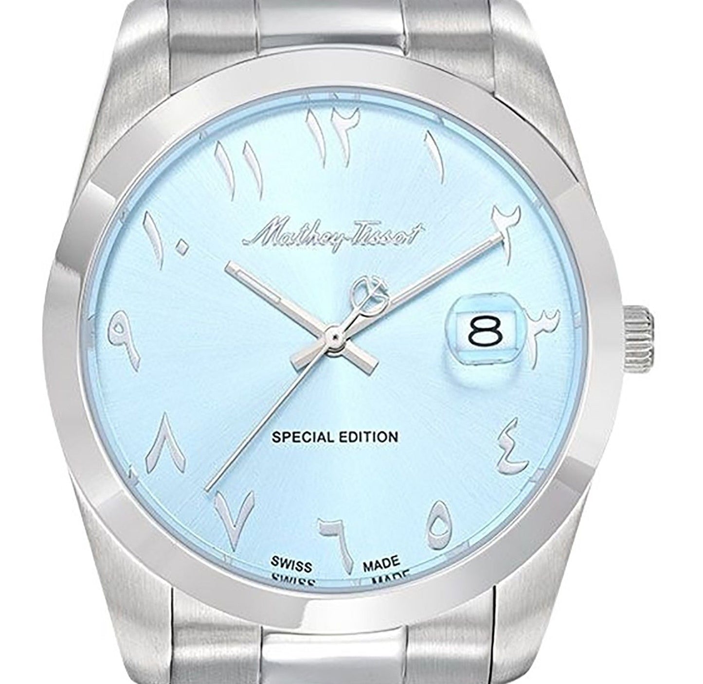 Mathey-Tissot Mathy Orient Special Edition Edelstahl Ice Blaues Zifferblatt Quarz H450APSK Herrenuhr