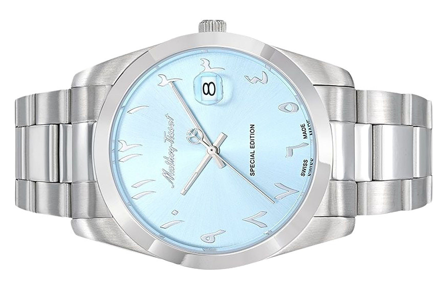 Mathey-Tissot Mathy Orient Special Edition Edelstahl Ice Blaues Zifferblatt Quarz H450APSK Herrenuhr