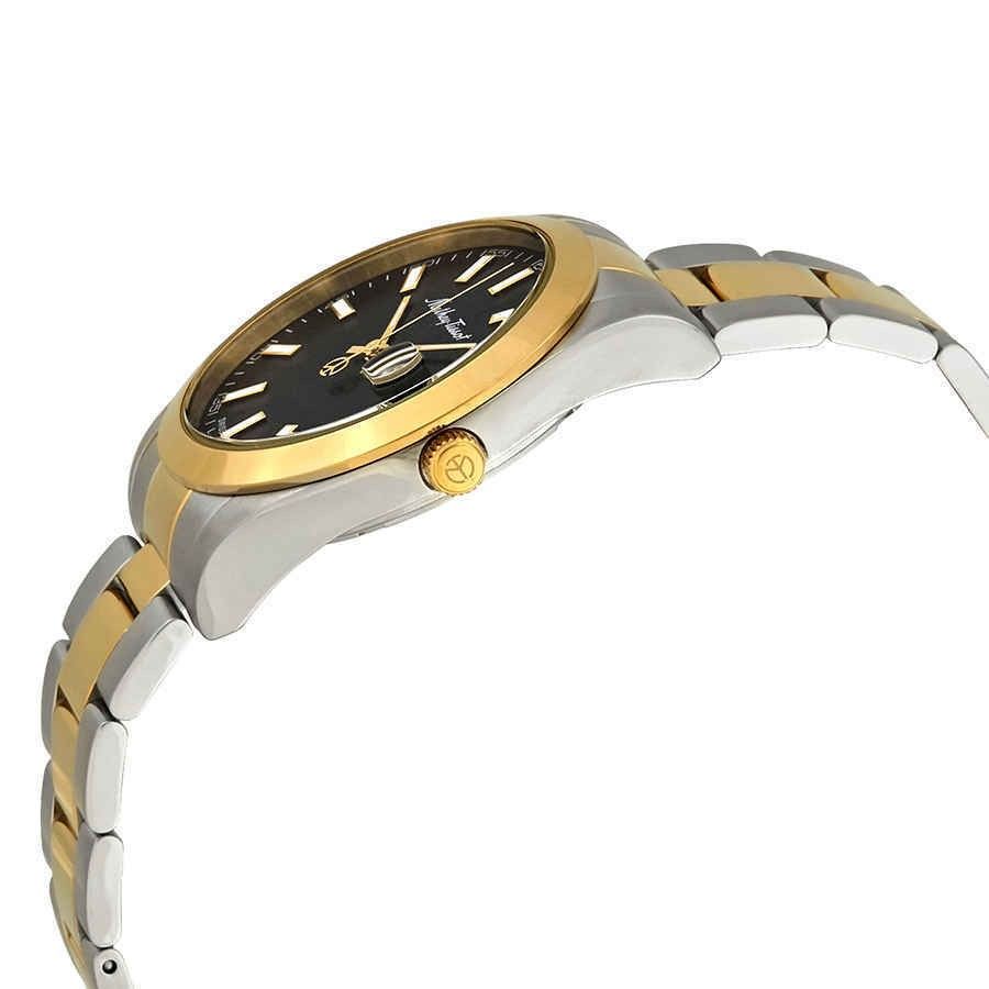 Mathey-Tissot Mathy I Two Tone Edelstahl Schwarzes Zifferblatt Quarz H450BN Herrenuhr