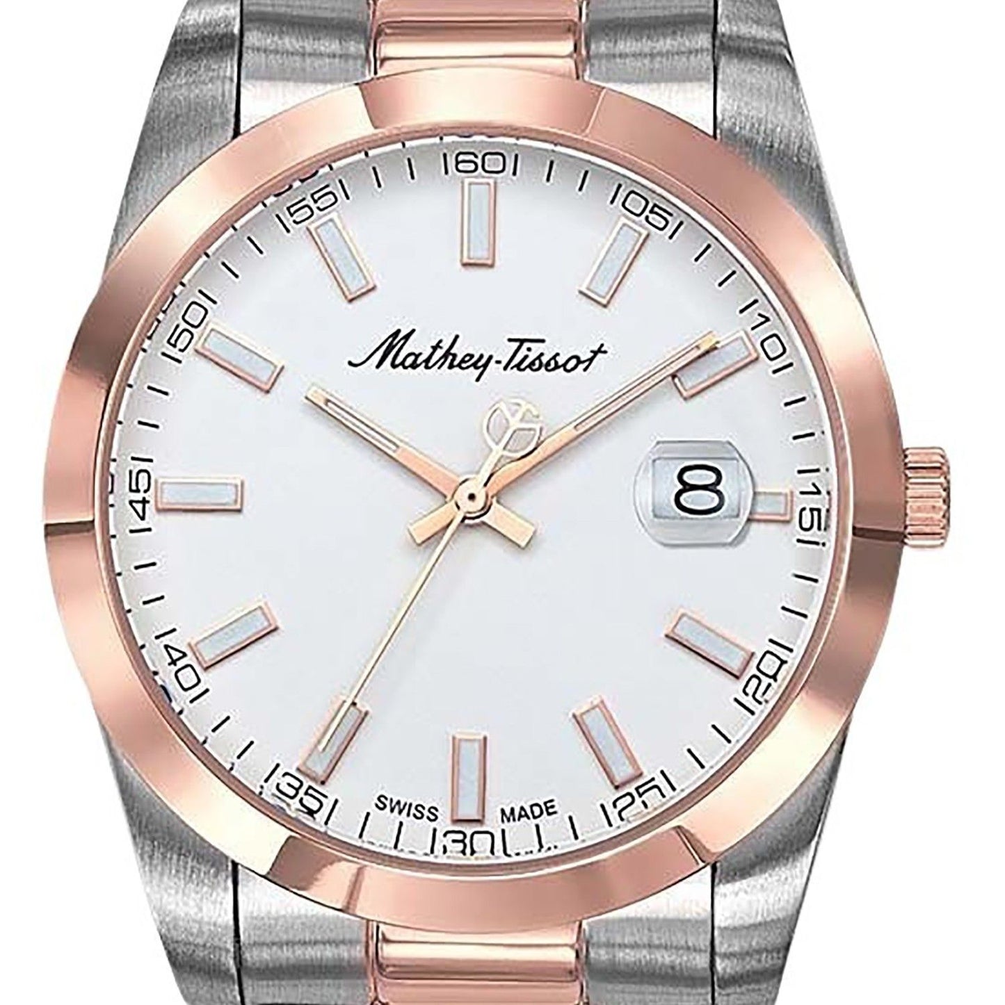 Mathey-Tissot Mathy I Two-Tone Edelstahl White Dial Quarz H450RA Herrenuhr