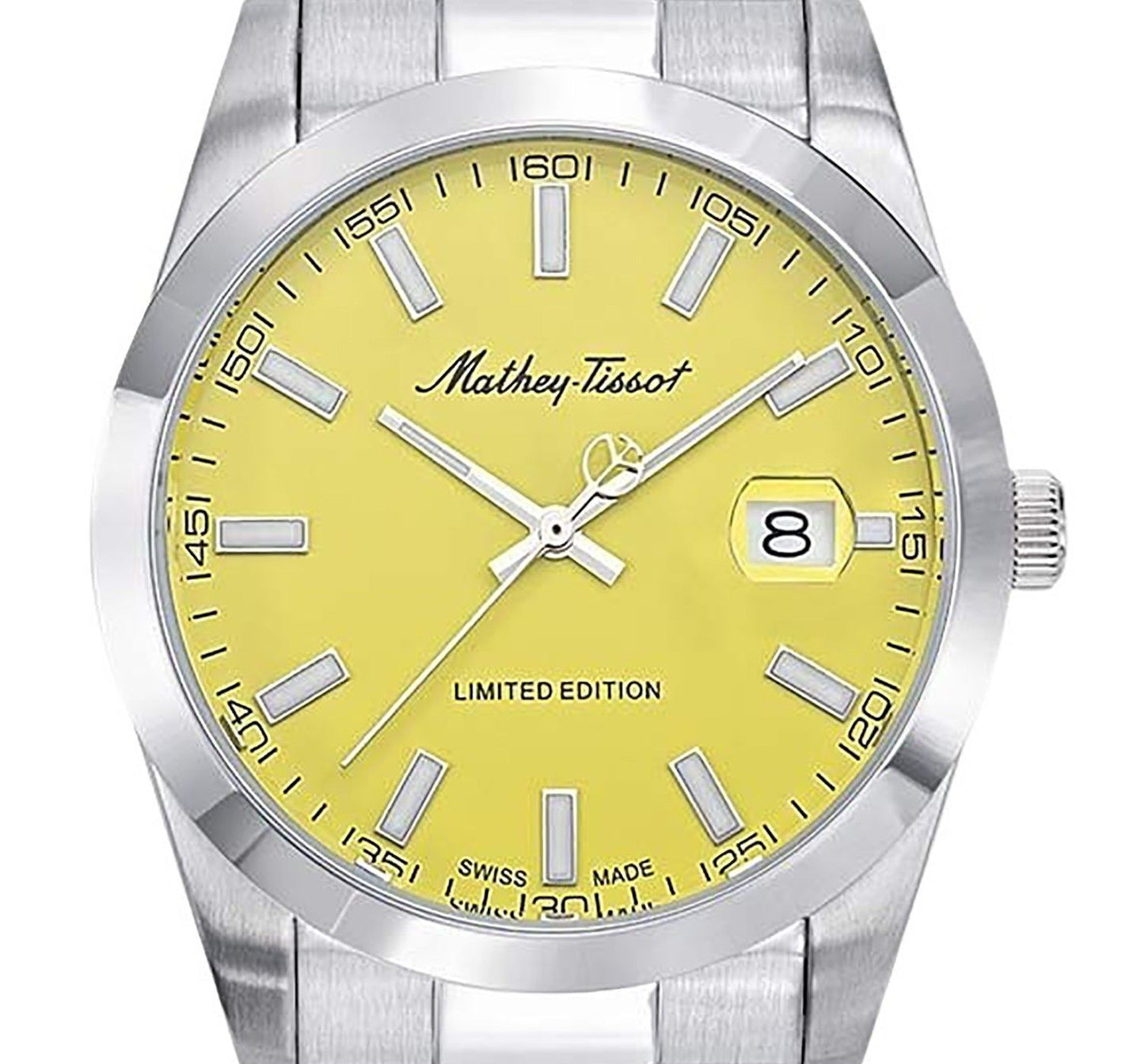 Mathey-Tissot Mathy Sunray Limited Edition Edelstahl Yellow Dial Quarz H451J Herrenuhr