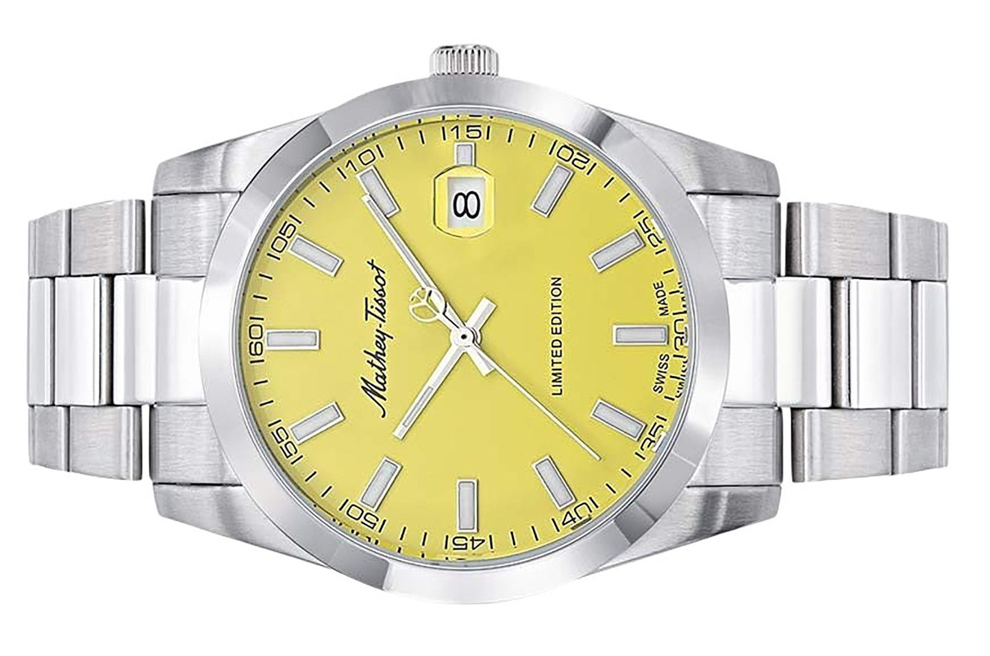 Mathey-Tissot Mathy Sunray Limited Edition Edelstahl Yellow Dial Quarz H451J Herrenuhr