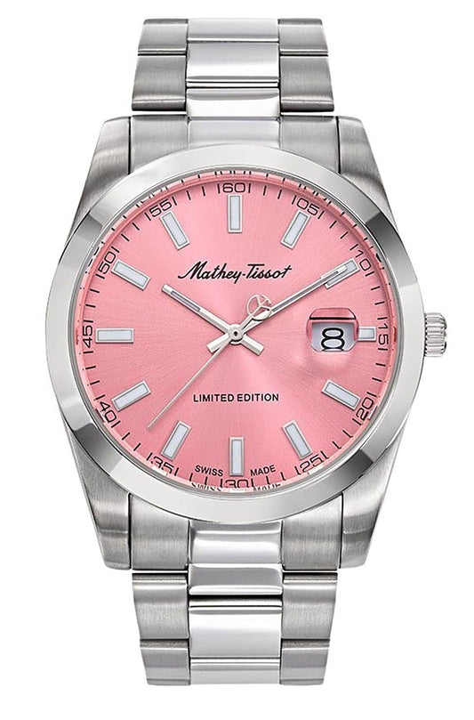 Mathey-Tissot Mathy Sunray Limited Edition Edelstahl Pink Dial Quarz H451PK Herrenuhr