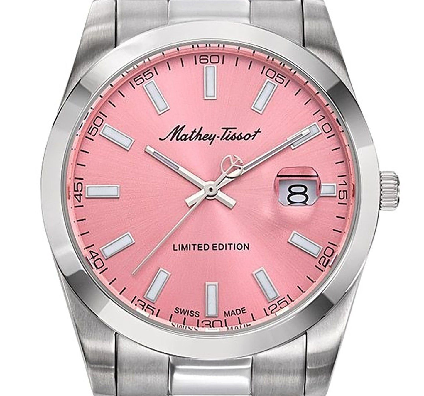 Mathey-Tissot Mathy Sunray Limited Edition Edelstahl Pink Dial Quarz H451PK Herrenuhr