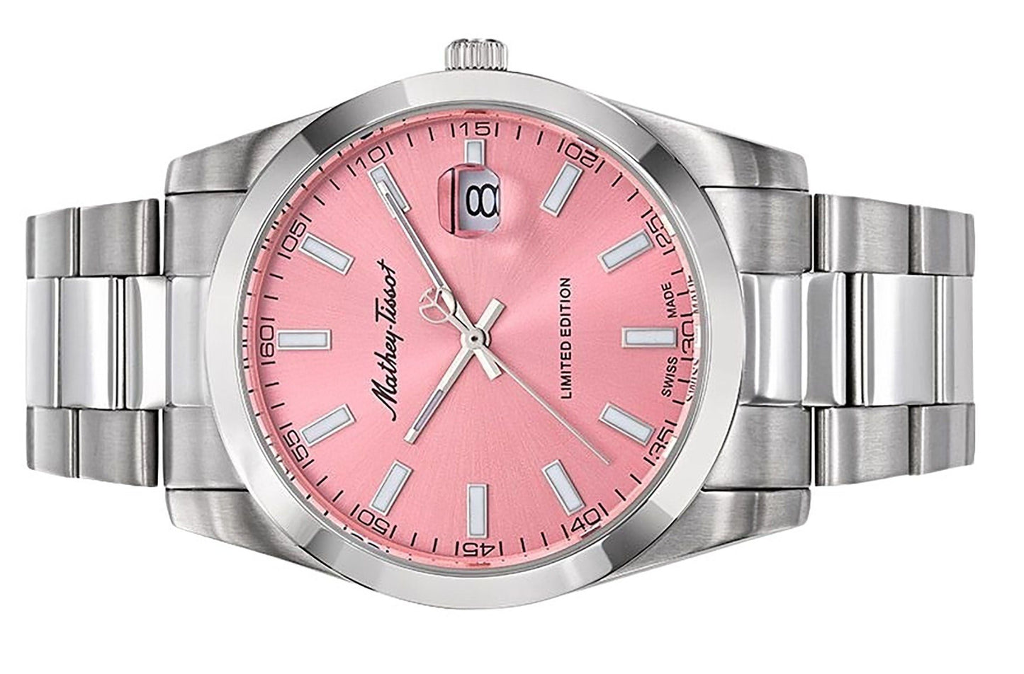 Mathey-Tissot Mathy Sunray Limited Edition Edelstahl Pink Dial Quarz H451PK Herrenuhr