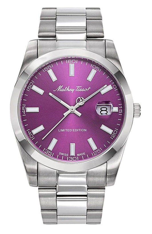 Mathey-Tissot Mathy Sunray Limited Edition Edelstahl Purple Dial Quarz H451PU Herrenuhr