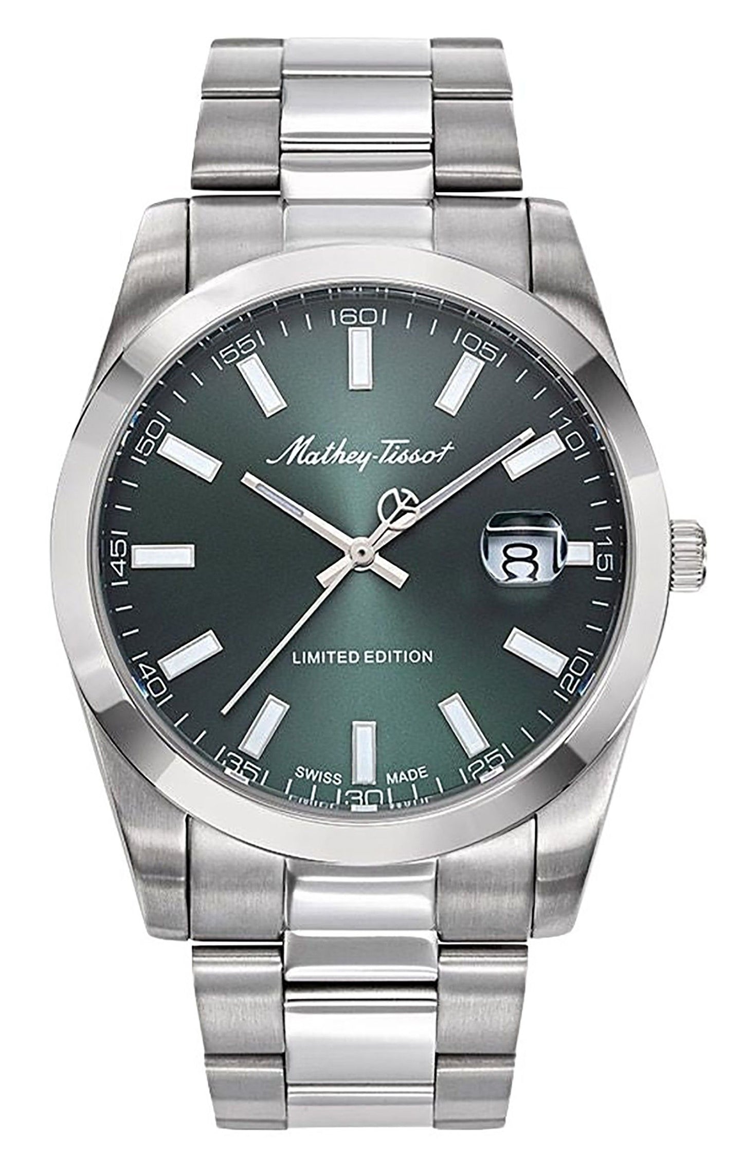 Mathey-Tissot Mathy Sunray Limited Edition Edelstahl Gr?nes Zifferblatt Quarz H451VE Herrenuhr