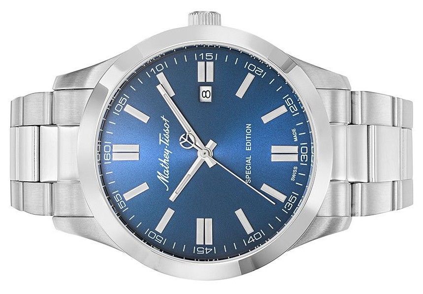 Mathey-Tissot Mathy I Jumbo Special Edition Edelstahl Blaues Zifferblatt Quarz H455ABU Herrenuhr