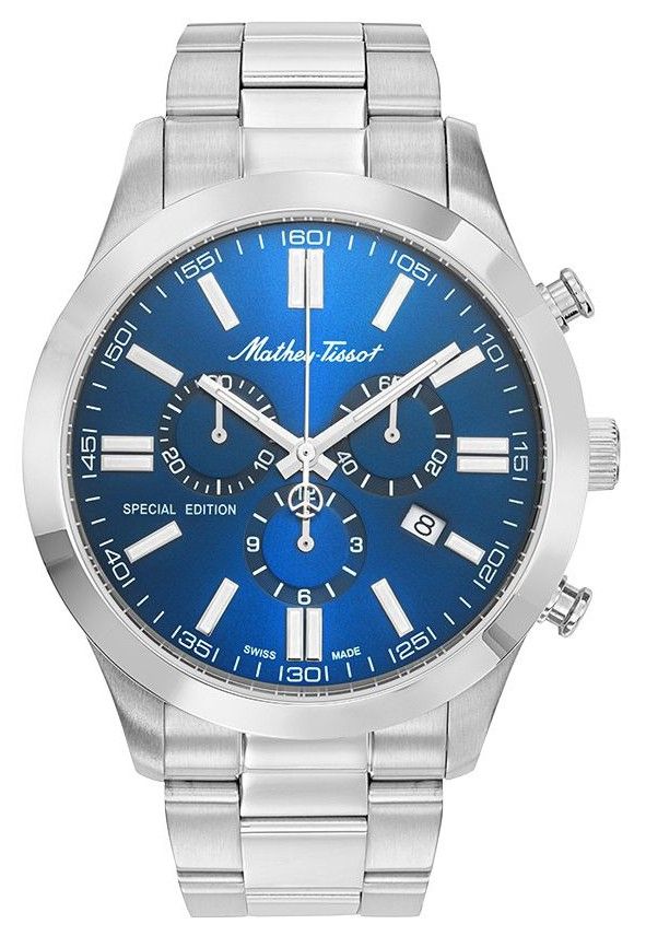 Mathey-Tissot Mathy I Jumbo Special Edition Chronograph Blaues Zifferblatt Quarz H455CHABU Herrenuhr