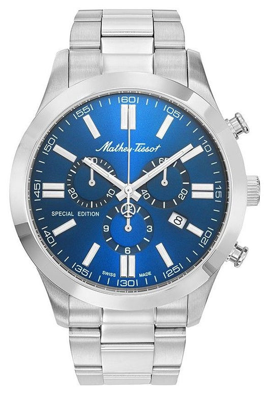 Mathey-Tissot Mathy I Jumbo Special Edition Chronograph Blaues Zifferblatt Quarz H455CHABU Herrenuhr