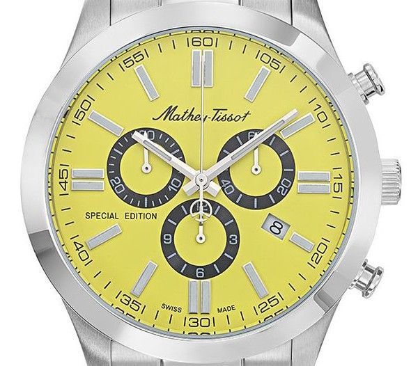 Mathey-Tissot Mathy I Jumbo Special Edition Chronograph Yellow Dial Quarz H455CHJ Herrenuhr