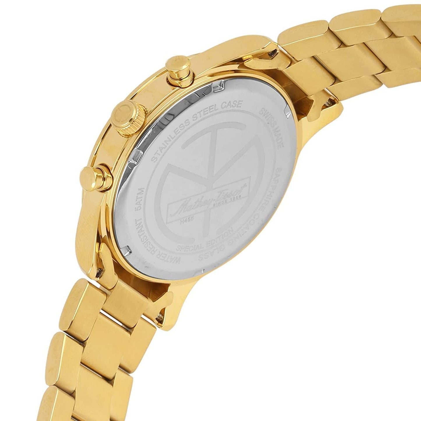 Mathey-Tissot Mathy I Jumbo Special Edition Goldfarben Edelstahl Blaues Zifferblatt Quarz H455PBU Herrenuhr
