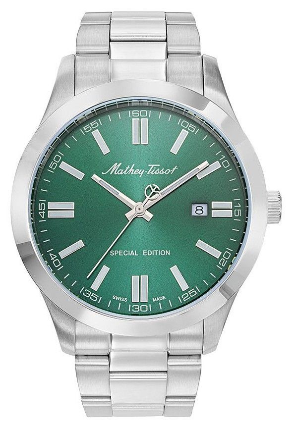 Mathey-Tissot Mathy I Jumbo Special Edition Edelstahl Gr?nes Zifferblatt Quarz H455VE Herrenuhr