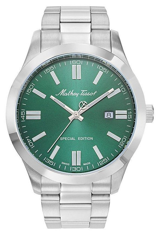 Mathey-Tissot Mathy I Jumbo Special Edition Edelstahl Gr?nes Zifferblatt Quarz H455VE Herrenuhr