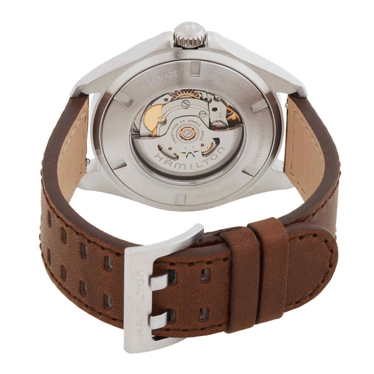 Hamilton Khaki Aviation Pilot Lederarmband Gr?nes Zifferblatt Automatik H64635560 100M Herrenuhr