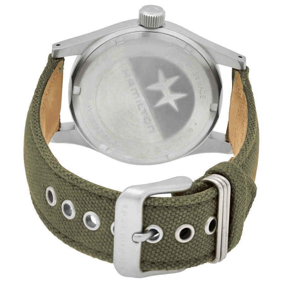Hamilton Khaki Field Mechanisch Canvas Strap Gr?nes Zifferblatt H69439363 Herrenuhr