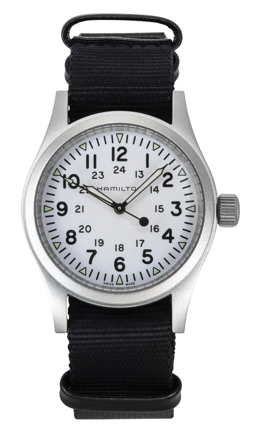 Hamilton Khaki Field Textile Strap White Dial Mechanisch H69439910 Herrenuhr