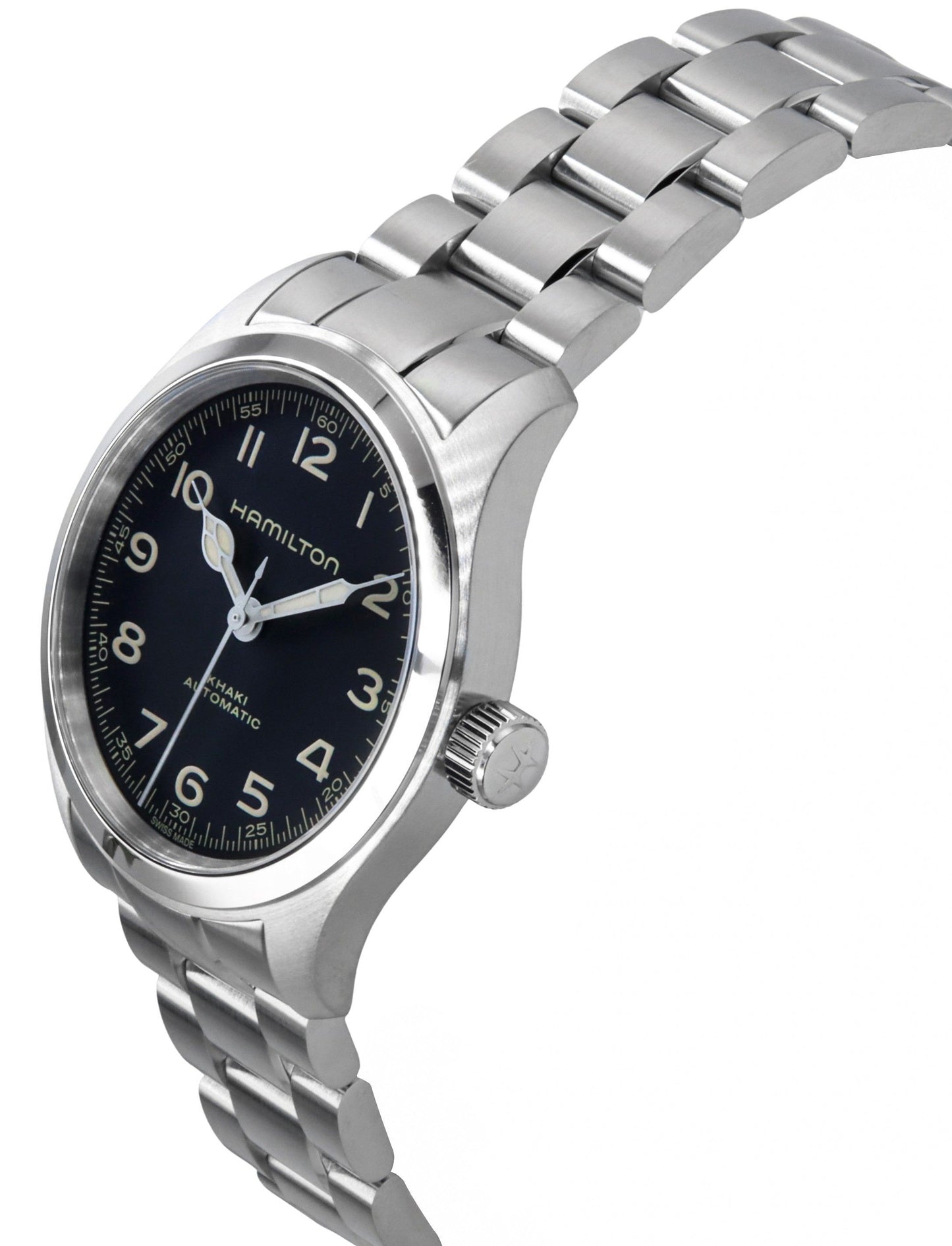 Hamilton Khaki Field Murph Edelstahl Schwarzes Zifferblatt Automatik H70405130 100M Herrenuhr