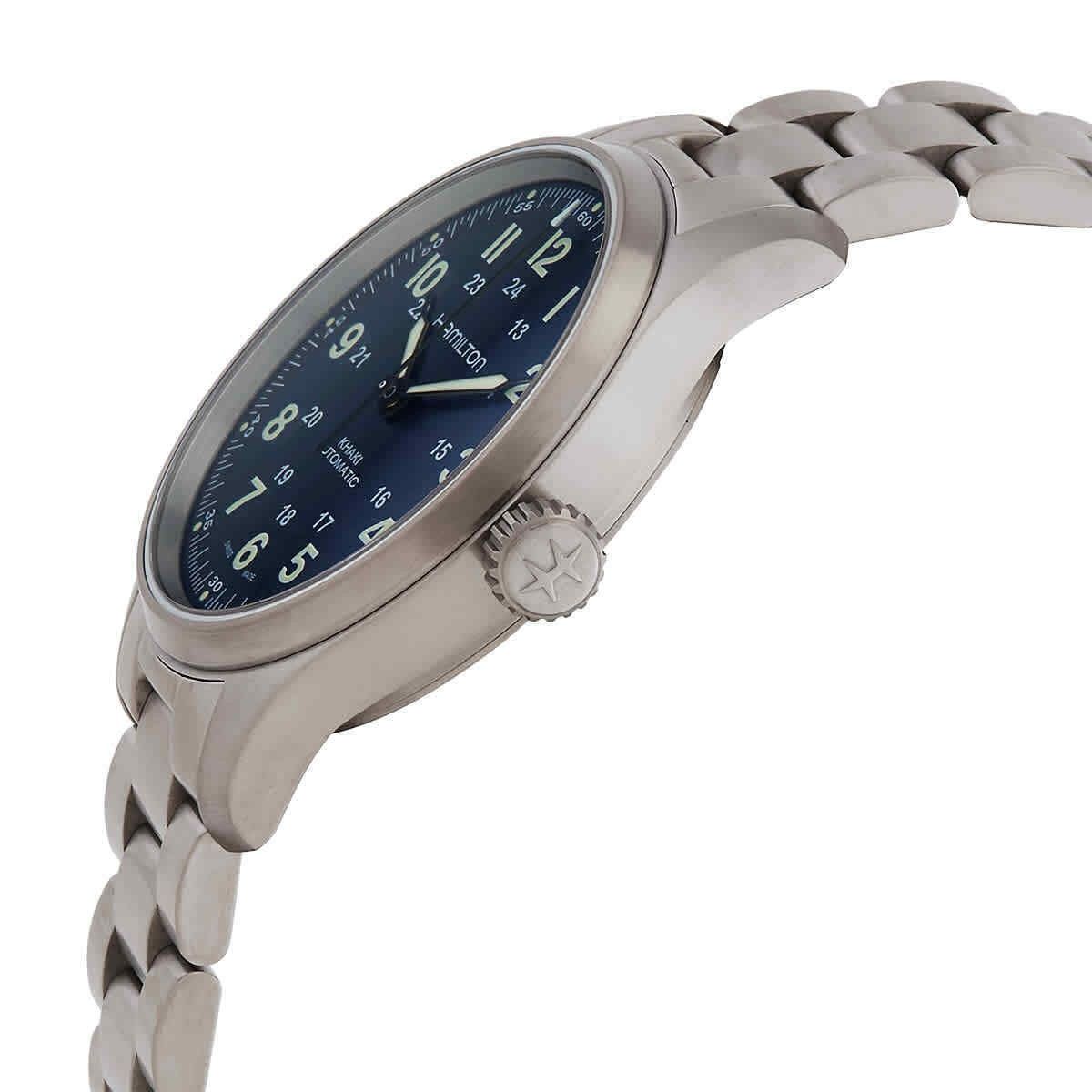 Hamilton Khaki Field Titanium Blaues Zifferblatt Automatik H70545140 100M Herrenuhr