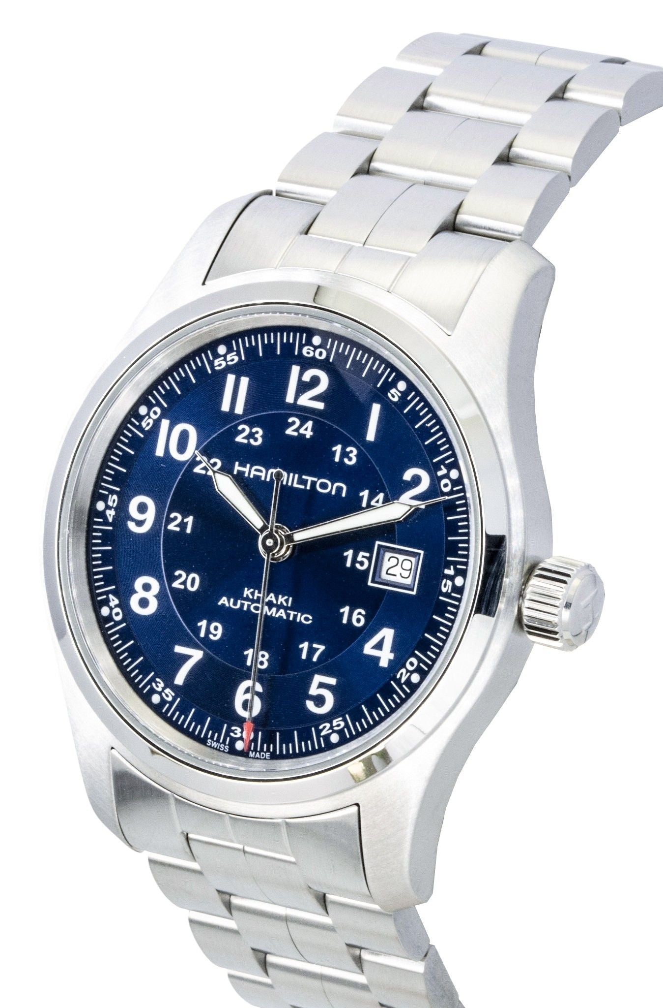 Hamilton Khaki Edelstahl Blaues Zifferblatt Automatik H70605140 100M Herrenuhr