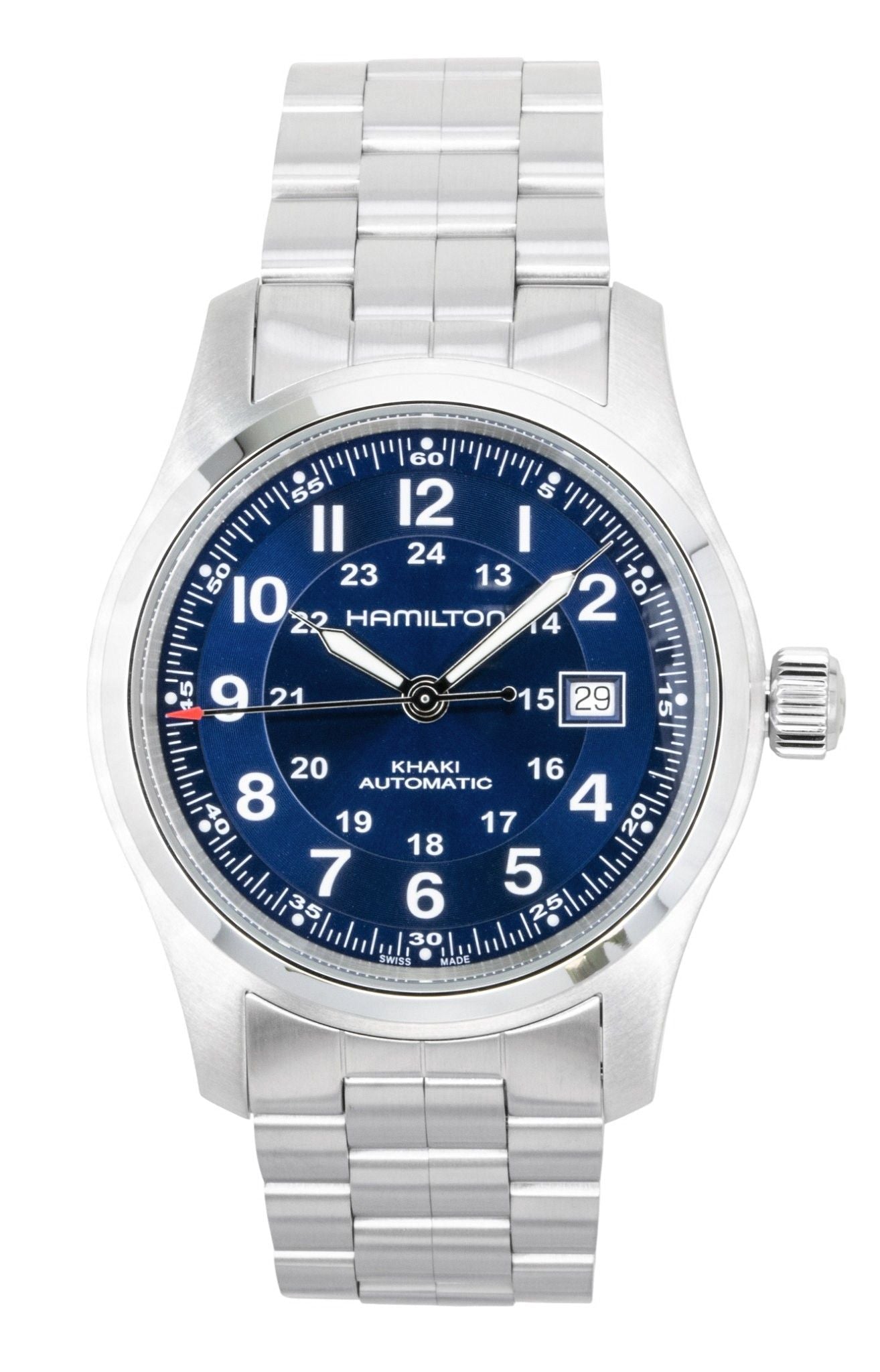 Hamilton Khaki Edelstahl Blaues Zifferblatt Automatik H70605140 100M Herrenuhr