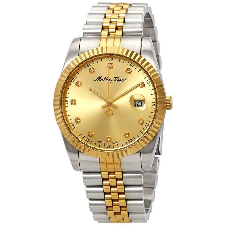 Mathey-Tissot Mathy II Two Tone Edelstahl Gold Dial Quarz H710BDI Herrenuhr