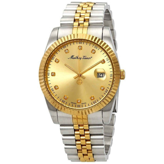 Mathey-Tissot Mathy II Two Tone Edelstahl Gold Dial Quarz H710BDI Herrenuhr