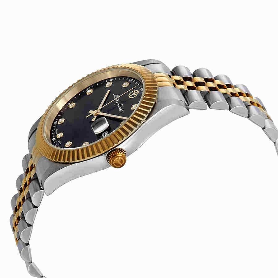 Mathey-Tissot Mathy II Two Tone Edelstahl Schwarzes Zifferblatt Quarz H710BN Herrenuhr
