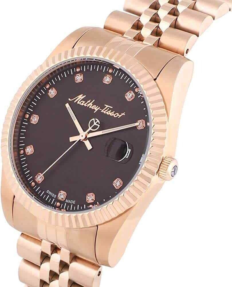 Mathey-Tissot Mathy II Rose Gold Edelstahl Braunes Zifferblatt Quarz H710PRM Herrenuhr