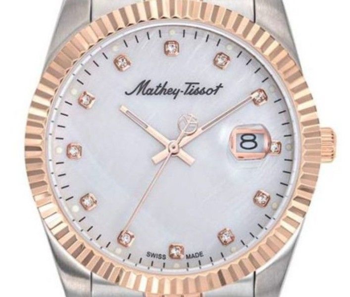 Mathey-Tissot Mathy II Two Tone Edelstahl White Dial Quarz H710RA Herrenuhr