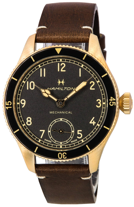 Hamilton Khaki Aviation Pilot Pioneer Bronze Schwarzes Zifferblatt Mechanisch H76709530 100M Herrenuhr