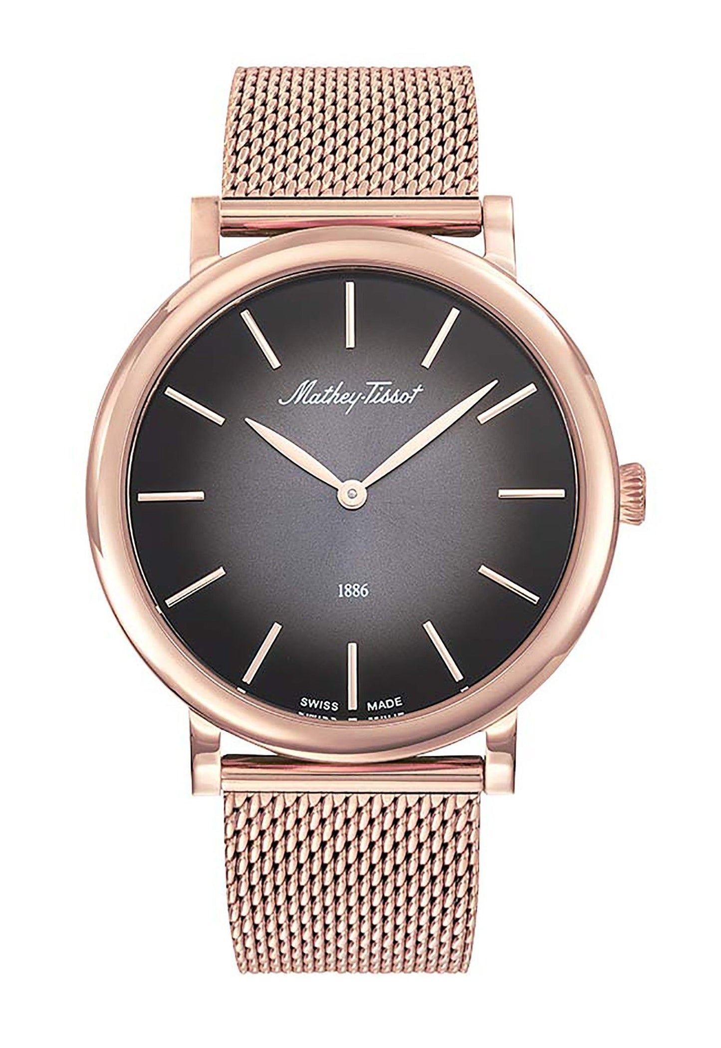 Mathey-Tissot Monsoon Rose Goldfarben Edelstahl Schwarzes Zifferblatt Quarz H7916PN Herrenuhr