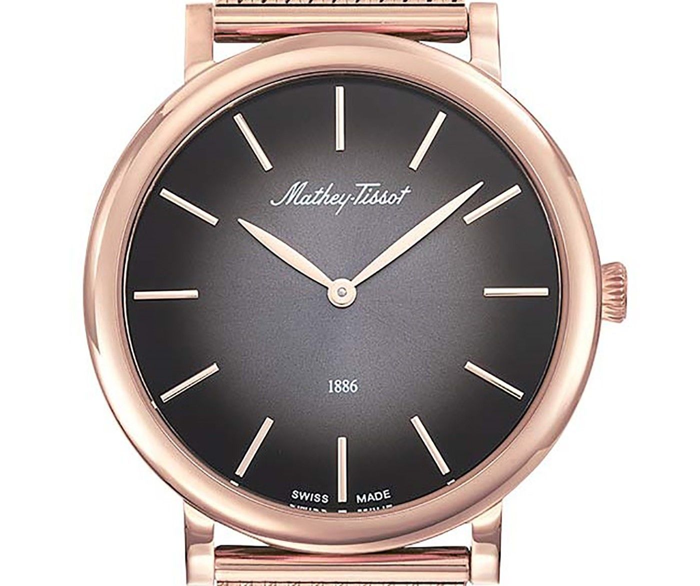 Mathey-Tissot Monsoon Rose Goldfarben Edelstahl Schwarzes Zifferblatt Quarz H7916PN Herrenuhr