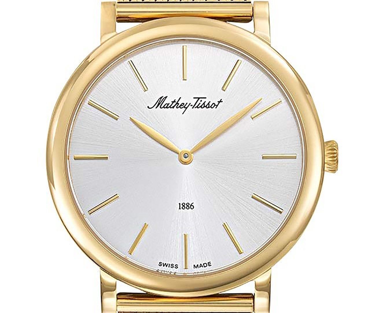 Mathey-Tissot Monsoon Goldfarben Edelstahl Silberfarbenes Zifferblatt Quarz H7916PYS Herrenuhr