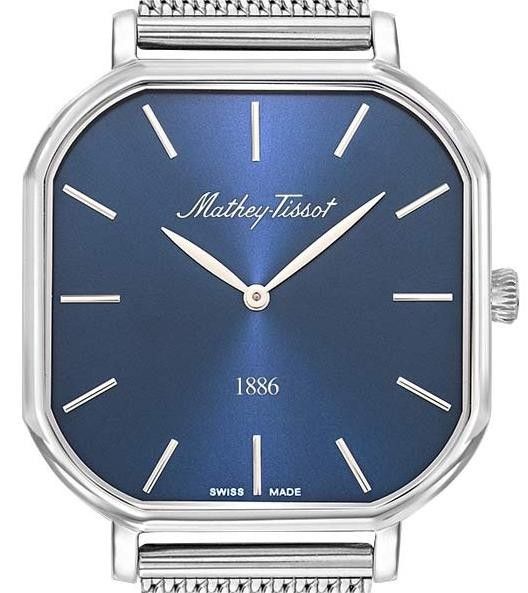 Mathey-Tissot Monsoon Square Edelstahl Blaues Zifferblatt Quarz H7917ABU Herrenuhr