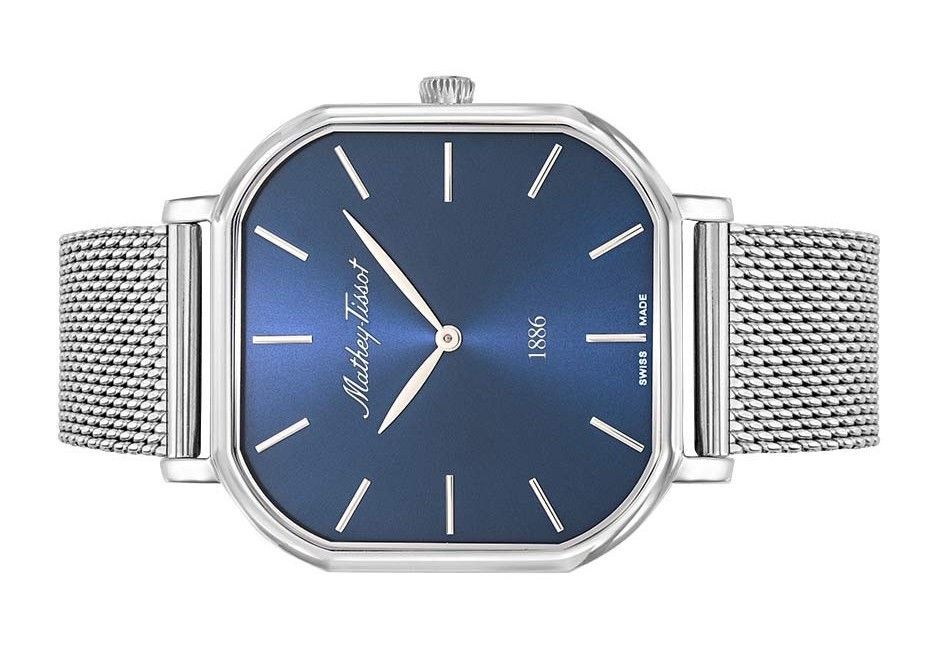 Mathey-Tissot Monsoon Square Edelstahl Blaues Zifferblatt Quarz H7917ABU Herrenuhr