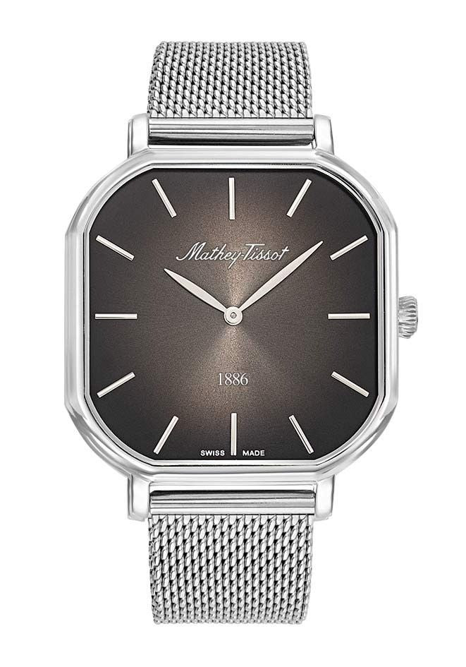 Mathey-Tissot Monsoon Square Edelstahl Schwarzes Zifferblatt Quarz H7917AN Herrenuhr