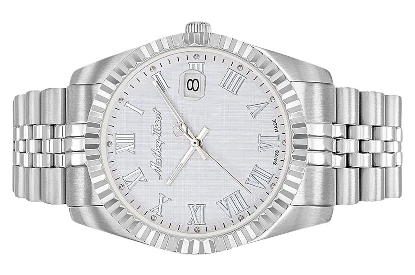 Mathey-Tissot Mathy III Roman Edelstahl White Dial Quarz H810ABR Herrenuhr