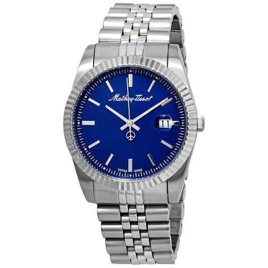 Mathey-Tissot Mathy III Edelstahl Blaues Zifferblatt Quarz H810ABU Herrenuhr