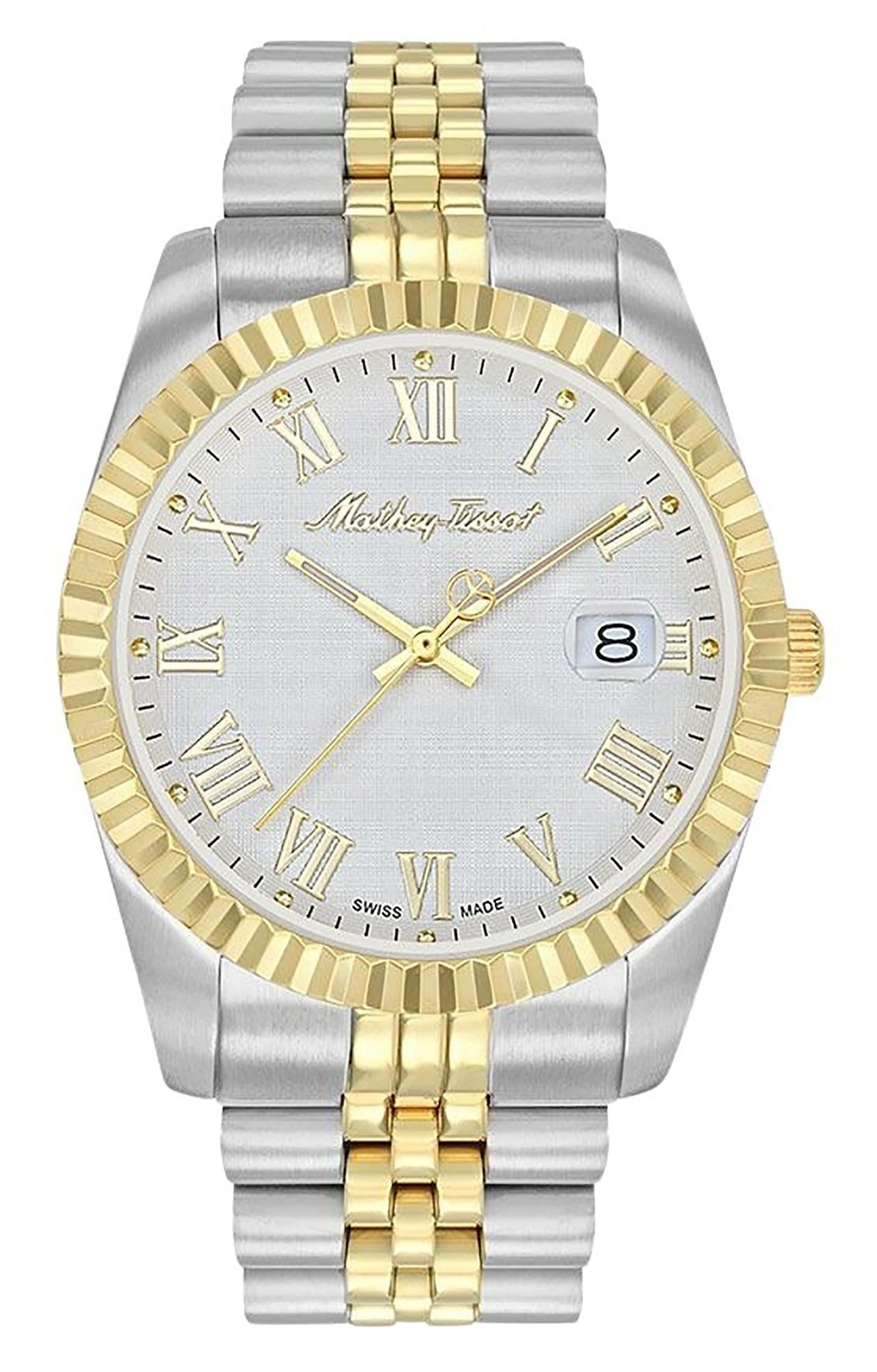 Mathey-Tissot Mathy III Roman Two-Tone Edelstahl White Dial Quarz H810BBR Herrenuhr