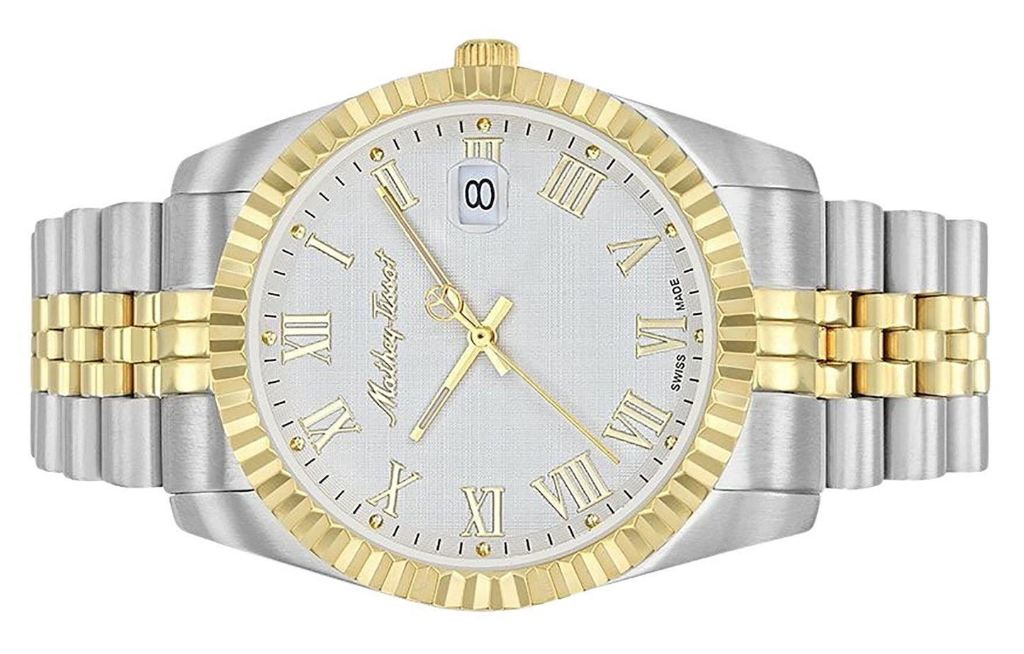 Mathey-Tissot Mathy III Roman Two-Tone Edelstahl White Dial Quarz H810BBR Herrenuhr