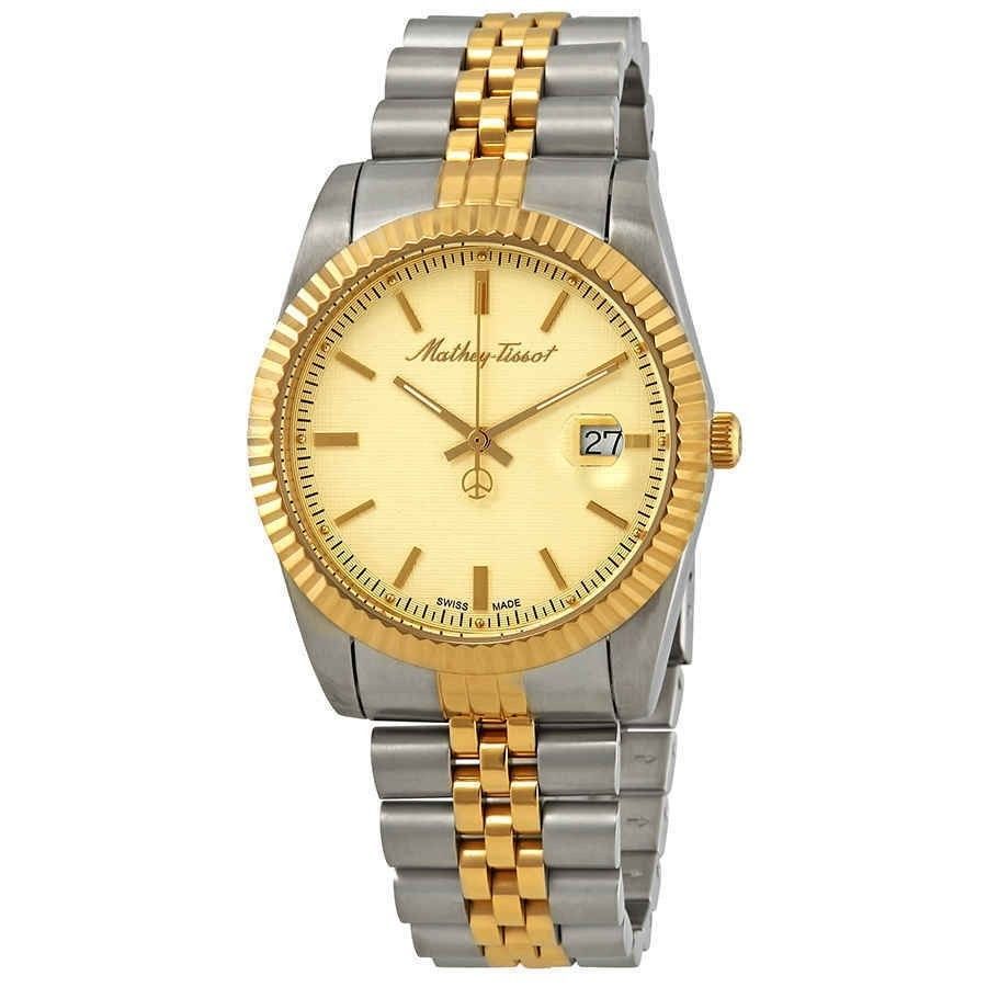 Mathey-Tissot Mathy III Two Tone Edelstahl Gold Dial Quarz H810BDI Herrenuhr