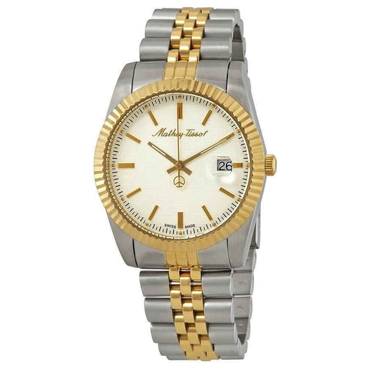 Mathey-Tissot Mathy III Two Tone Edelstahl White Dial Quarz H810BI Herrenuhr