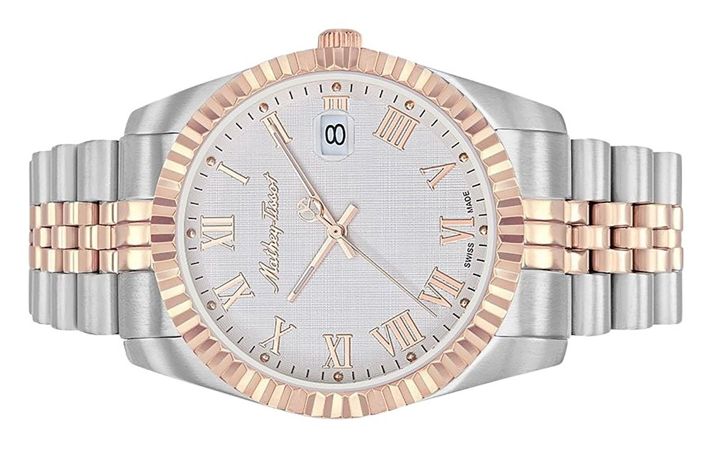 Mathey-Tissot Mathy III Roman Two-Tone Edelstahl White Dial Quarz H810BRA Herrenuhr