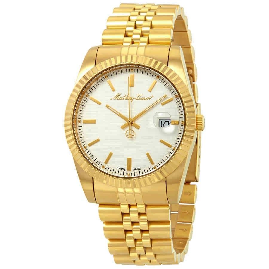 Mathey-Tissot Mathy III Goldfarben Edelstahl White Dial Quarz H810PI Herrenuhr
