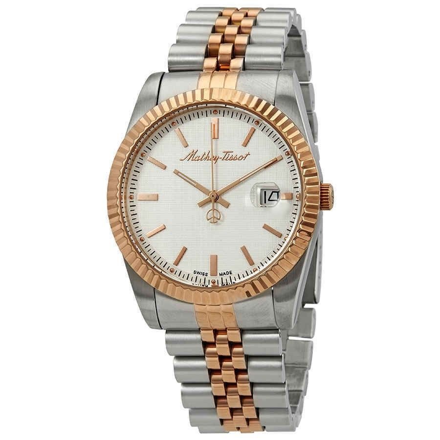 Mathey-Tissot Mathy III Two Tone Edelstahl White Dial Quarz H810RA Herrenuhr