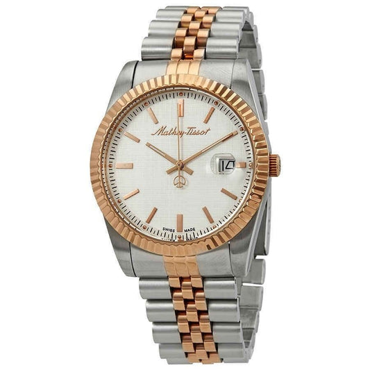 Mathey-Tissot Mathy III Two Tone Edelstahl White Dial Quarz H810RA Herrenuhr