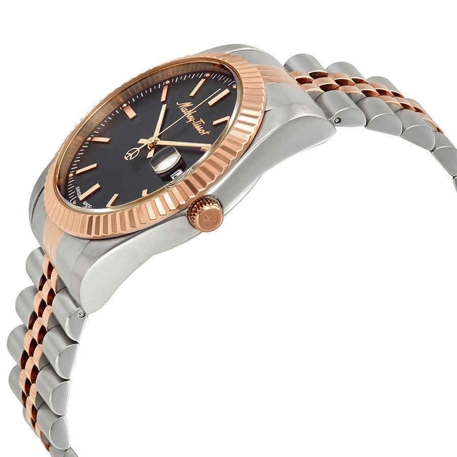 Mathey-Tissot Mathy III Two Tone Edelstahl Schwarzes Zifferblatt Quarz H810RN Herrenuhr